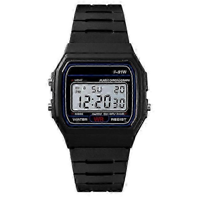 F-91W Analog Digital Motion LED Silicone Strap Multifunction Electronic Watch