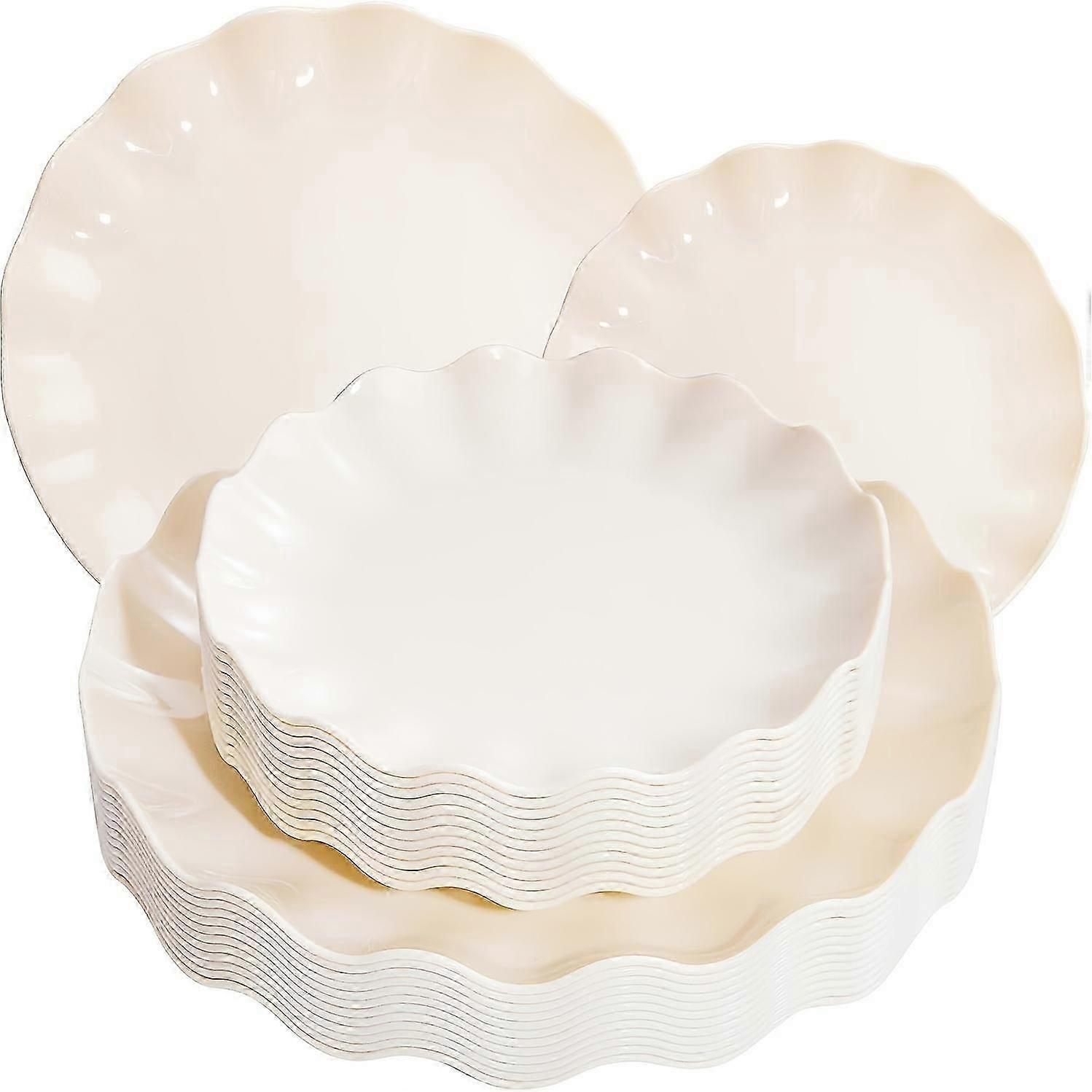 Set Of 24 Pink Plates, Reusable Dinner Plates Durable And Microwave Dishwasher Safe, Dish For Parties, Light Weight Plates For Wedding Party Birthday