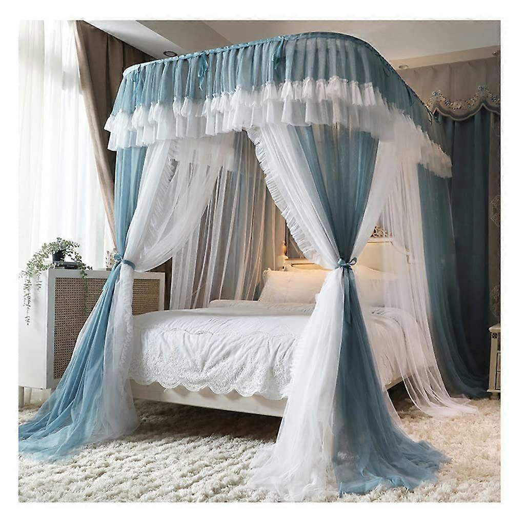 Bed Canopy Luxurious Ushaped Lace Bed Canopy with Telescopic Stand A1 150x200x210cm