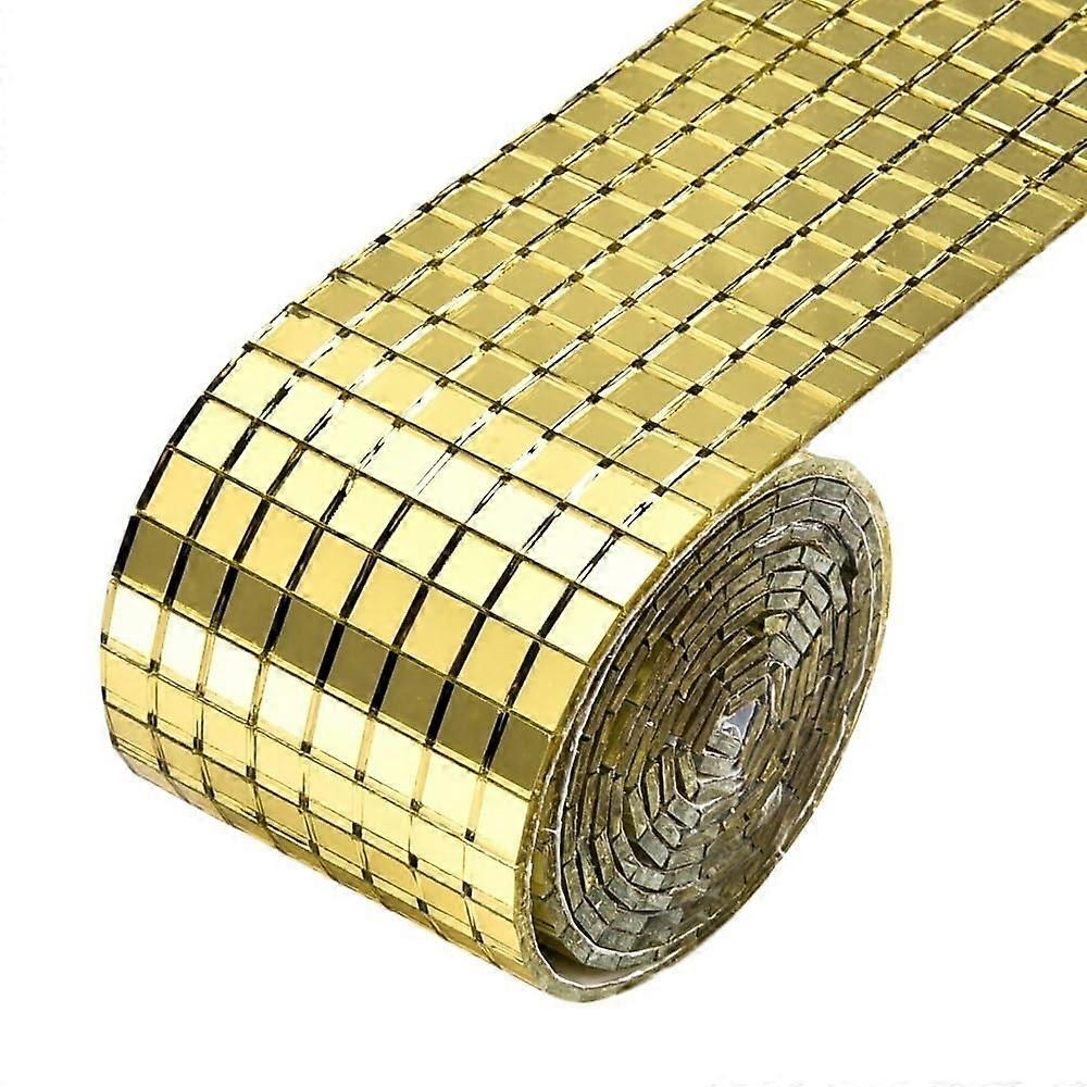 Mosaic Tiles, SelfAdhesive Glass Stickers, Mini Mirror Mosaic Tiles (Gold) 0.5cm*0.5cm
