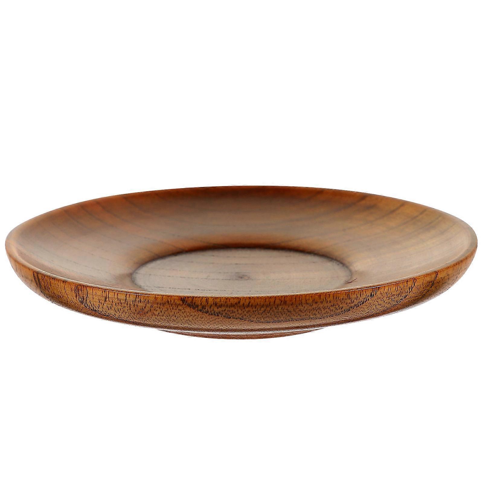 Kitchen Plate Small Wooden Plates For Picnic Elegant Shape Light Brown 11.8x11.8cm Food Storage 2Pcs