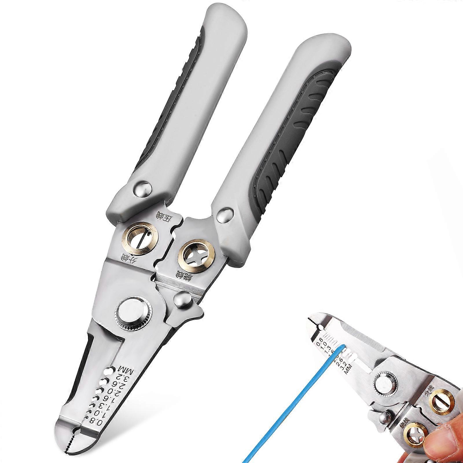 Multifunctional Stripping Pliers Wire Stripping Tool Workshop Ergonomic Grip 1Set