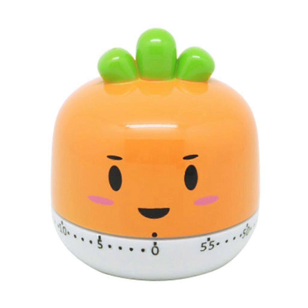 Vegetable shape 60 minutes mechanical kitchen timer cooking baking timing tool orange
