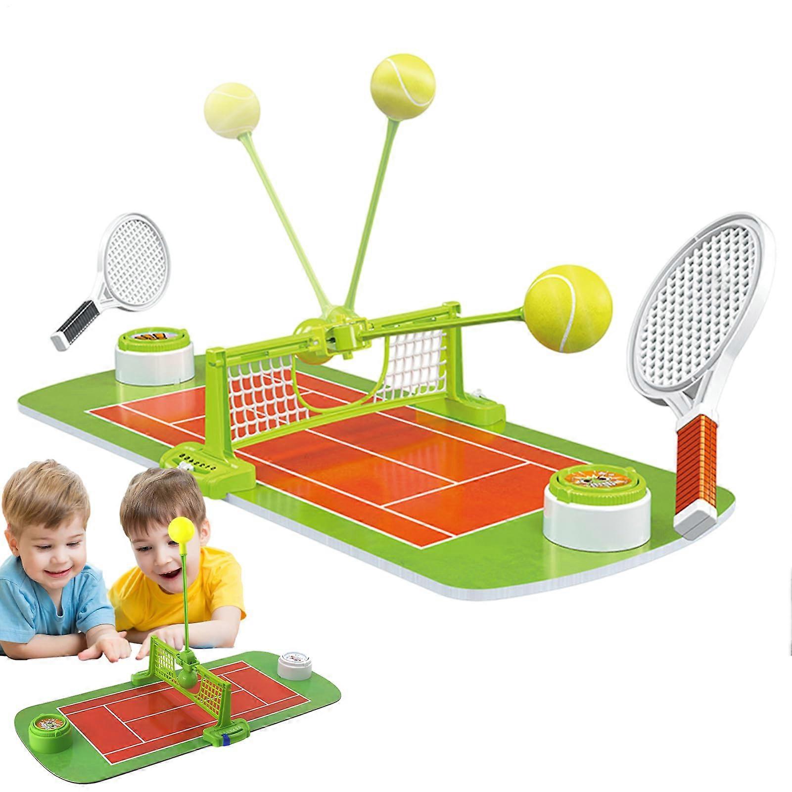 Tennis per bambini, set da gioco da tennis portatile adatto ai bambini, giocattolo sportivo portatile per viaggi, compleanni e attività in salotto.