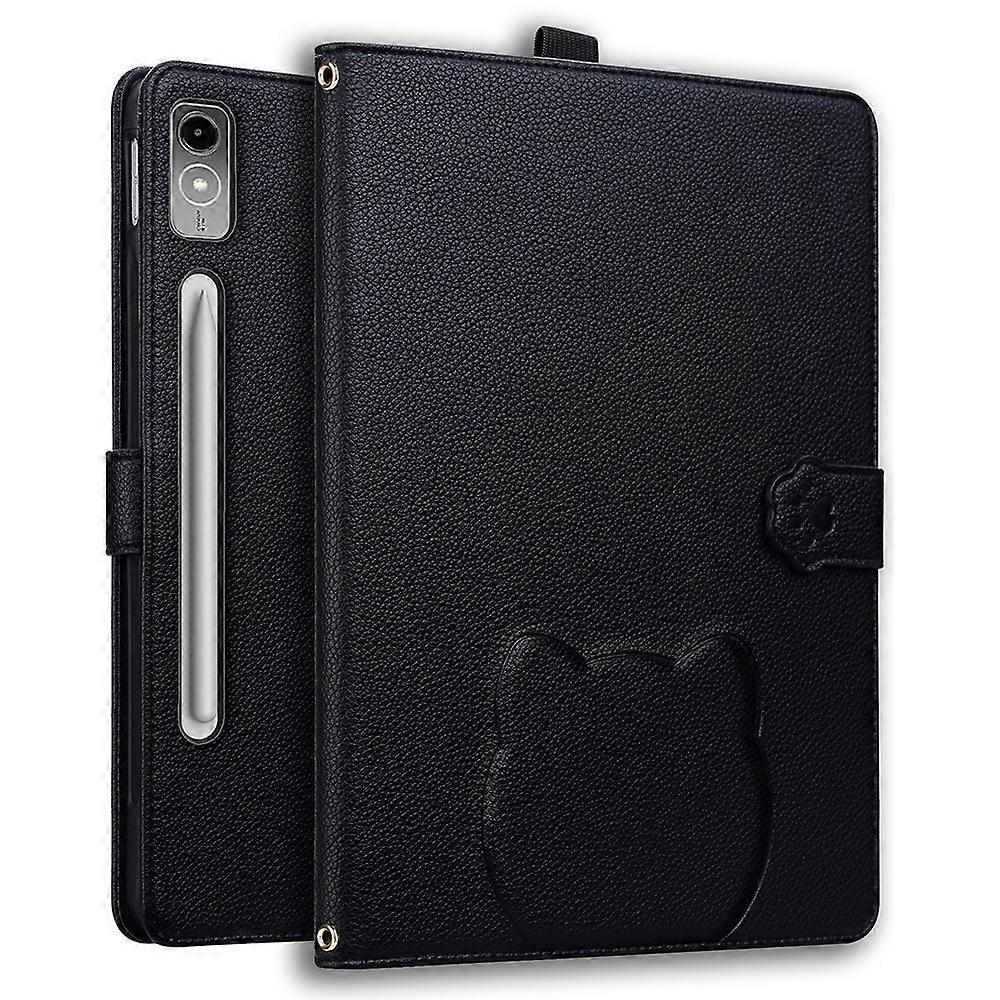 Compatible For Lenovo Tab P12 Case 3D Effect Cat Pattern Leather Stand Table Cover with Wallet, Stylus Holder