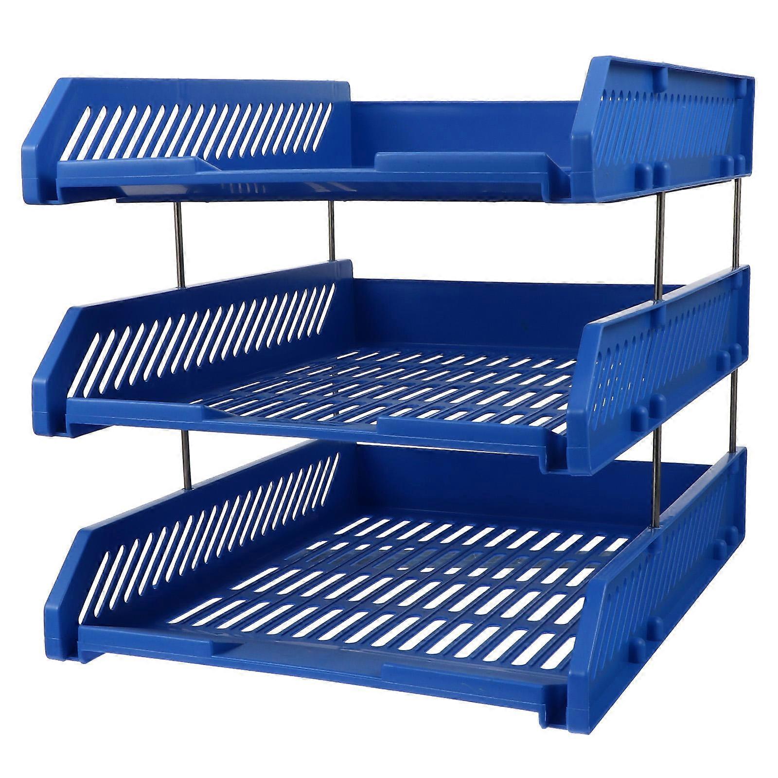 Tier File Rack for Desktop Document Organization in Office with PP Material