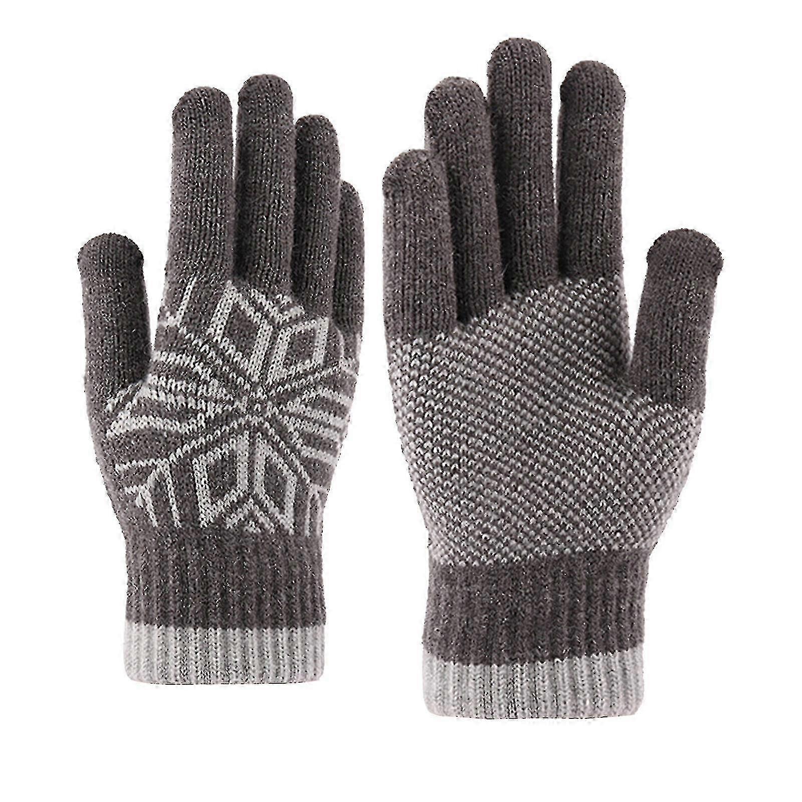 Men's Fall And Winter Thickened Knitted Warm Woolen Gloves