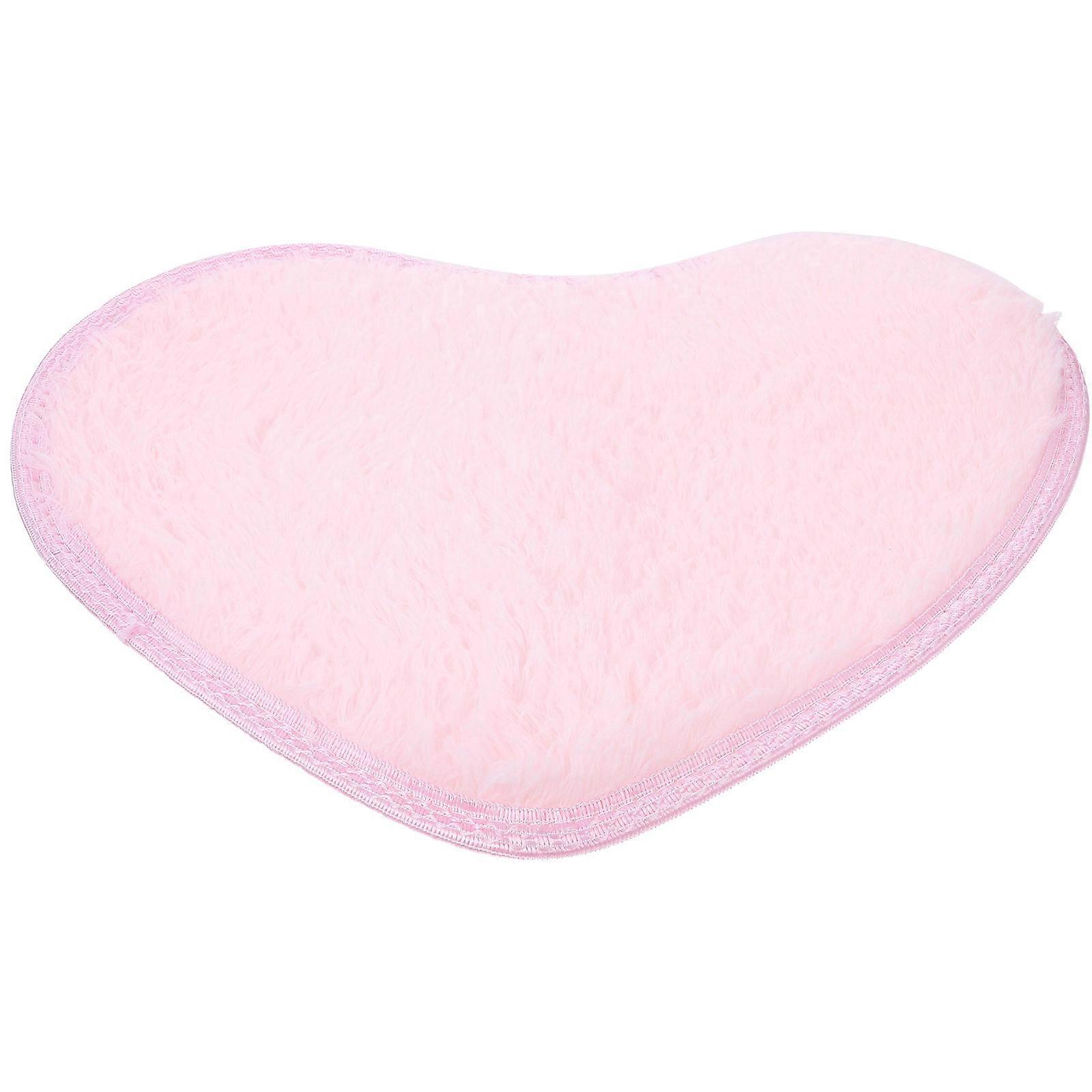 Cute Cartoon Heart Mat Valentine's Day Carpet Fluffy Floor Mat Pink 30x40cm Dining Room 1Pack