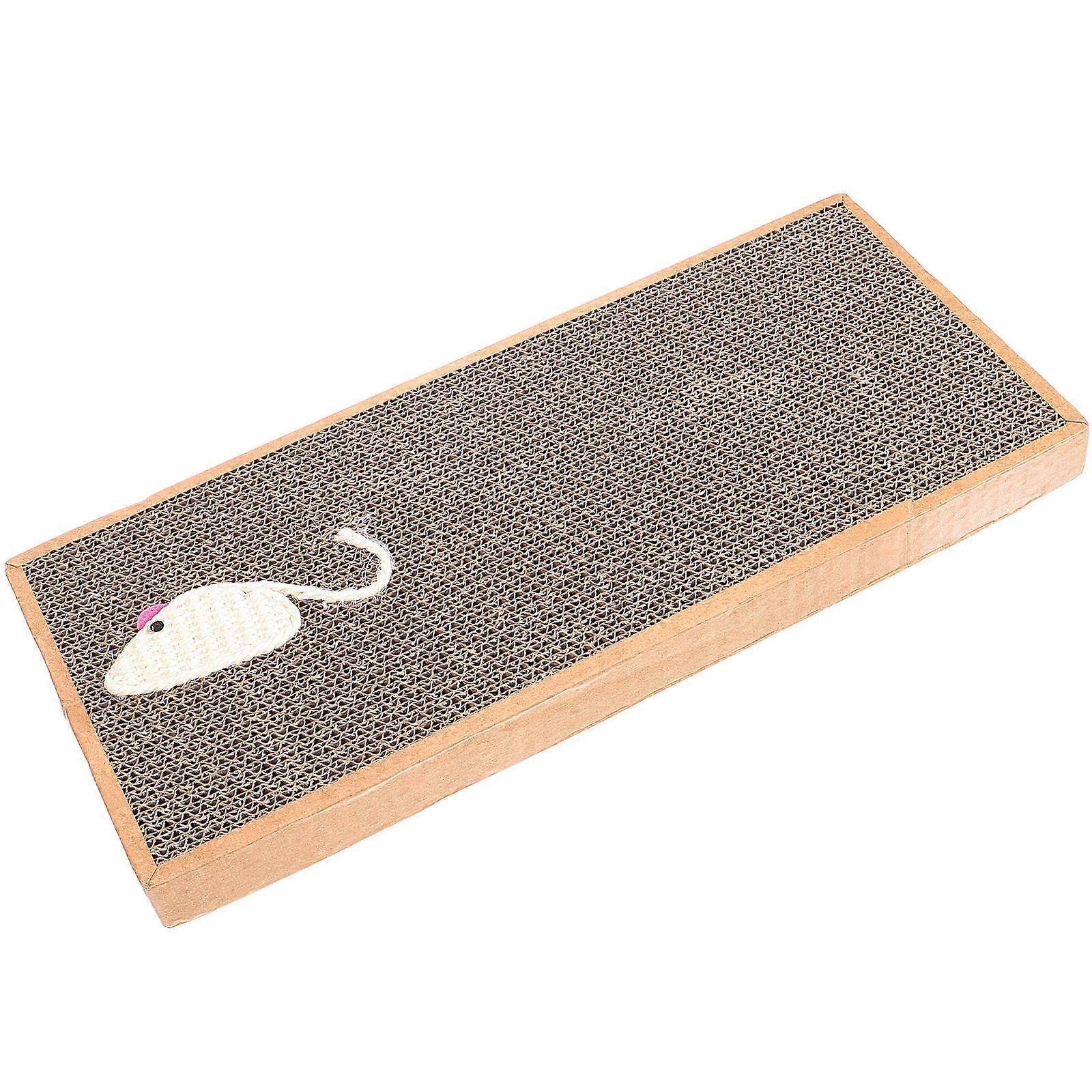 Cat Scratcher Board Reusable Cat Scratcher Energy Consumption Muscle Stretching Flat Shape Brown 45x20cm 1Pack