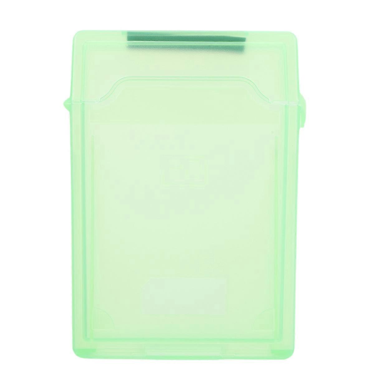 2.in HDD SSD Protective Case Portable Protective Box Plastic Moisture-Proof SSD Hard Disk Protector Dustproof Green