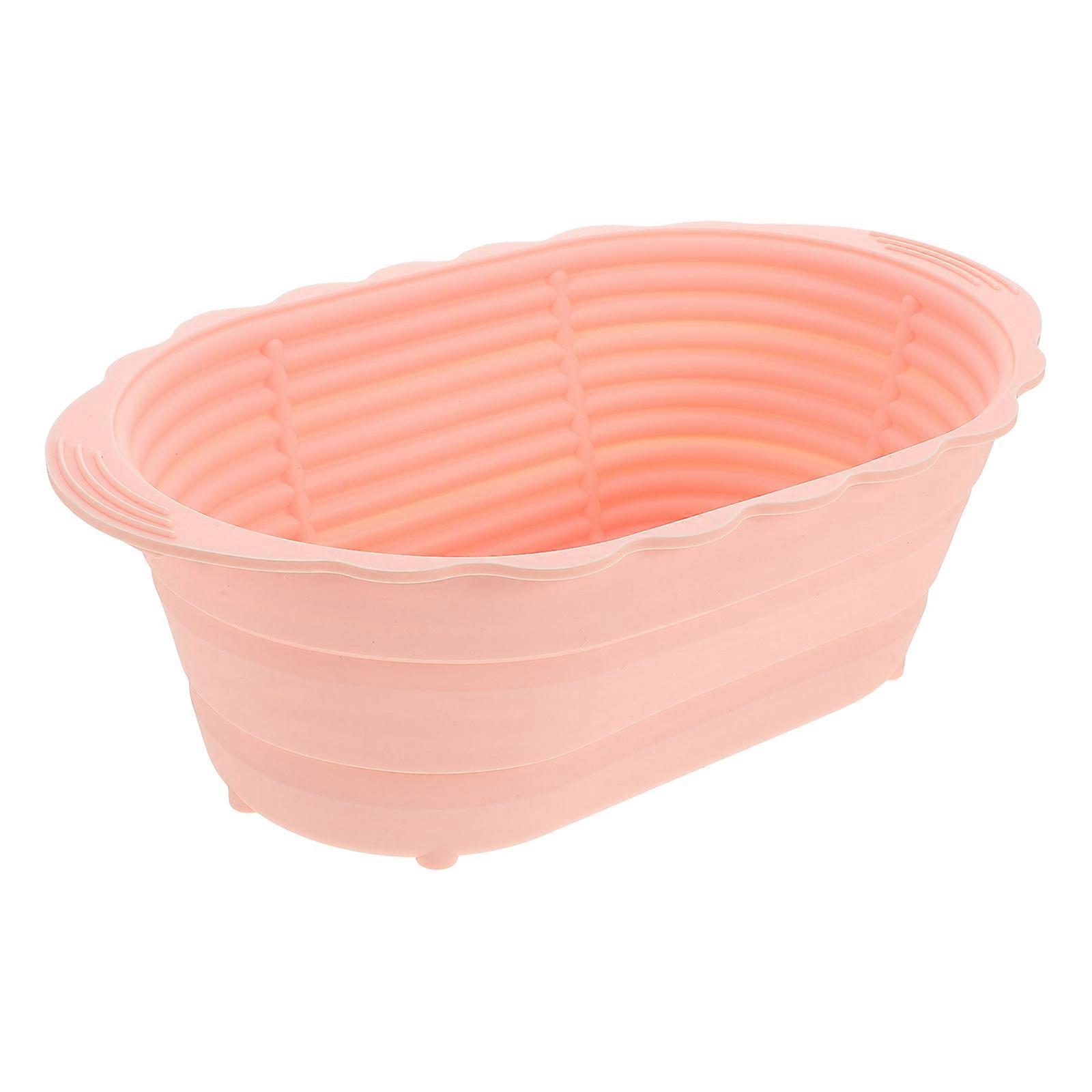 Silicone Proofing Basket for Sourdough Bread Baking Foldable Dough Container Beige 2pcs for Home Baking