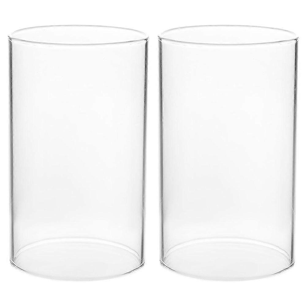 2 stks cilindrische glazen kaarsschaduw glazen pijlerkaarsdeksels open kaarsschaduw