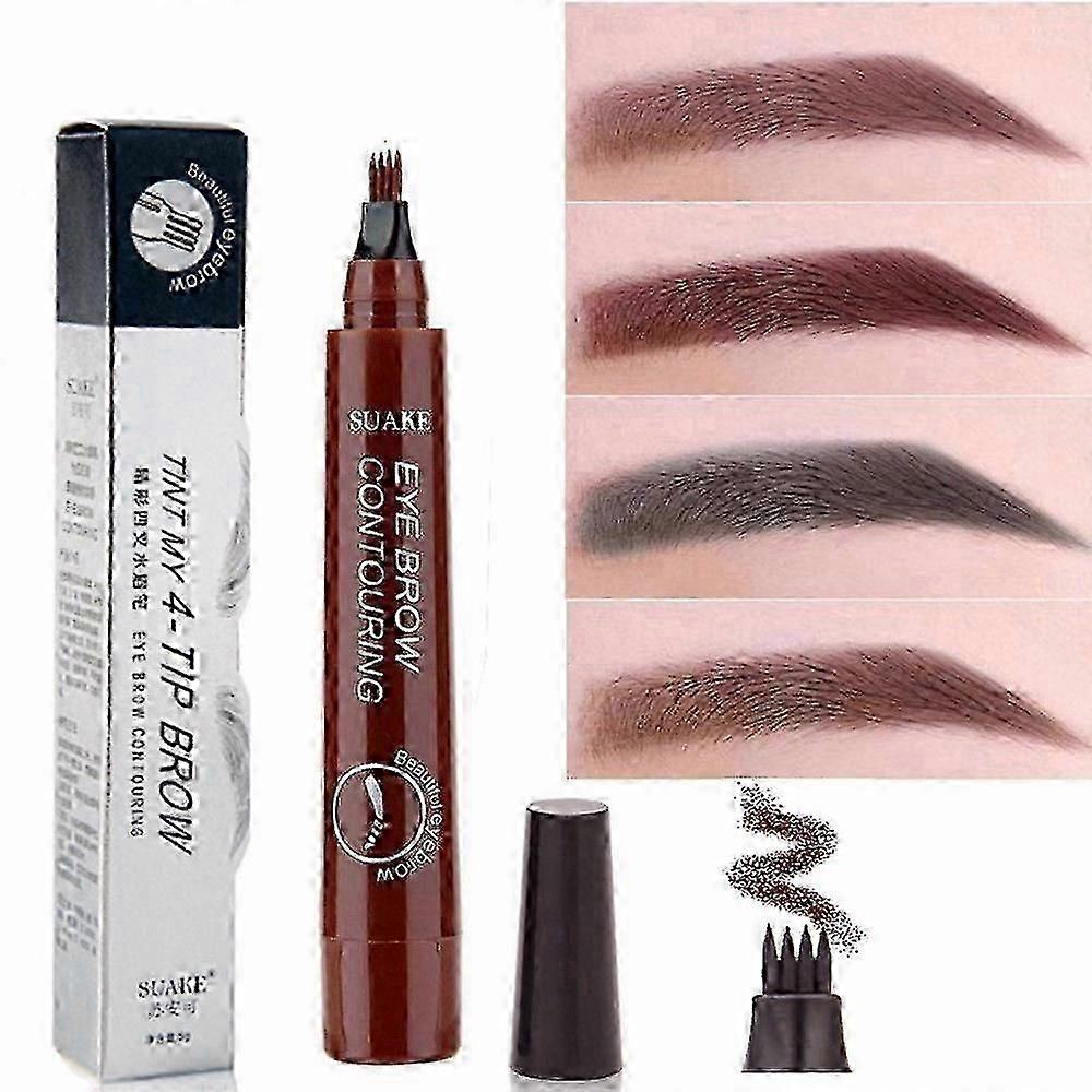 Magic Eyebrow Pencil, 2024 Oppgradering Vanntett Microblading Eyebrow Pencil Contouring Pen 4 Tipped Precise Brow Pen, Fine Stroke Microblading Eyebrow P