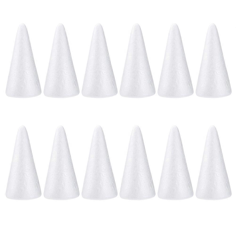 20pcs White Foam Cones for Crafts, DIY Modeling, Party Decorations, School Projects, and Creative Activities