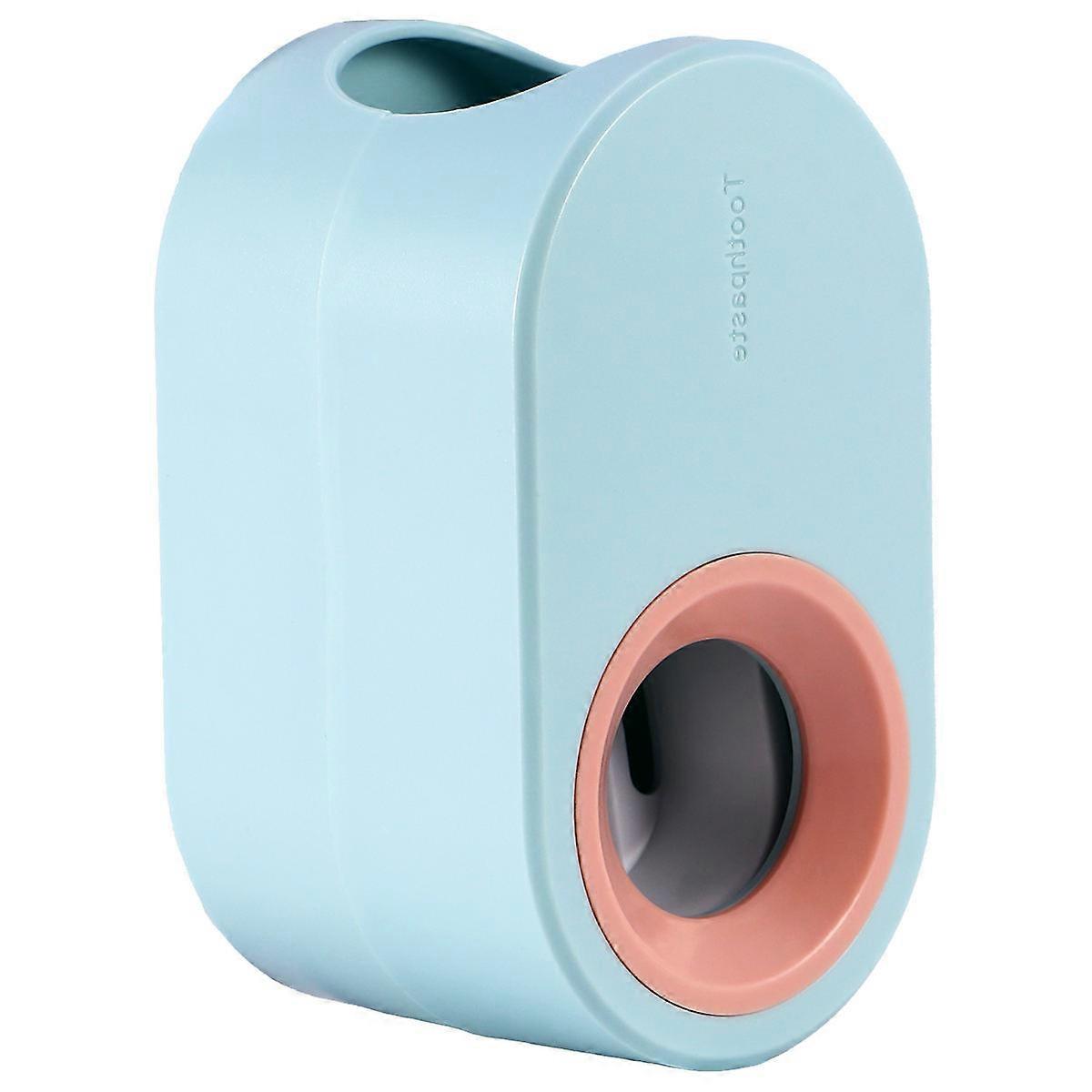 Automatic Toothpaste Dispenser Squeezer Wall Mount Blue Plastic for Daily Use 4.5 Inches