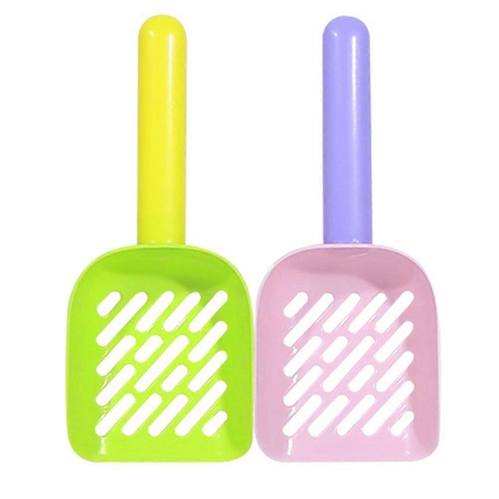 2pcs Durable Thickened Plastic Cat Litter Scoop with Skid Handle for Easy Cleaning