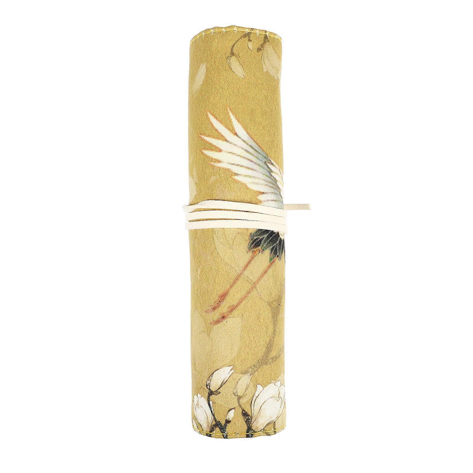 Stationary Organizer Bag For Drawing Tools 27X19CM Yellow Antique Style 1Pc