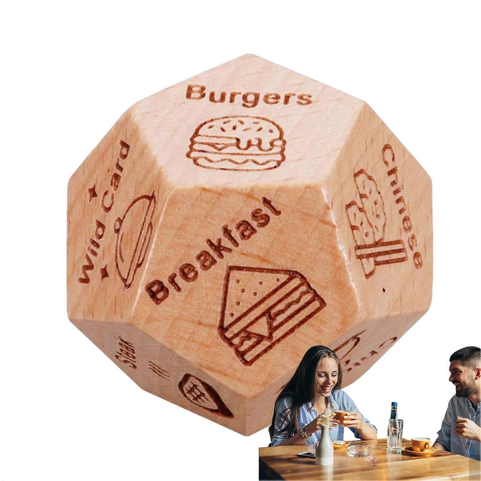 Food Decision Dice  Funny Dice, 12Sided Food Dice for Anniversaries, Date Night Dice Game, Valentine's Day and Date Night Fun for Him and Her