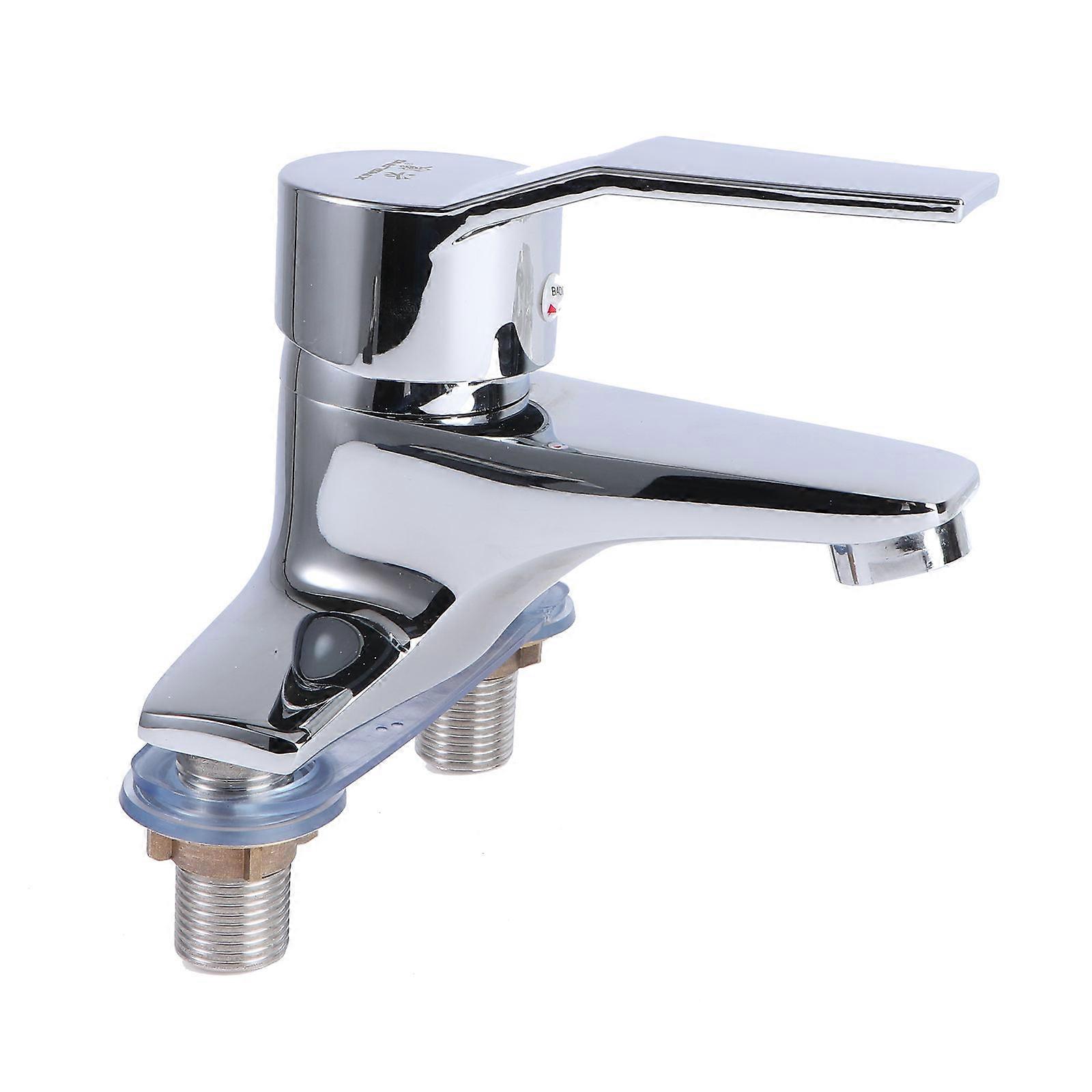 Hot Cold Water Tap Ceramic Material No Splash Easy to Clean 5.11x4.92x3.93 Inch for Kitchen Bathroom Toilet