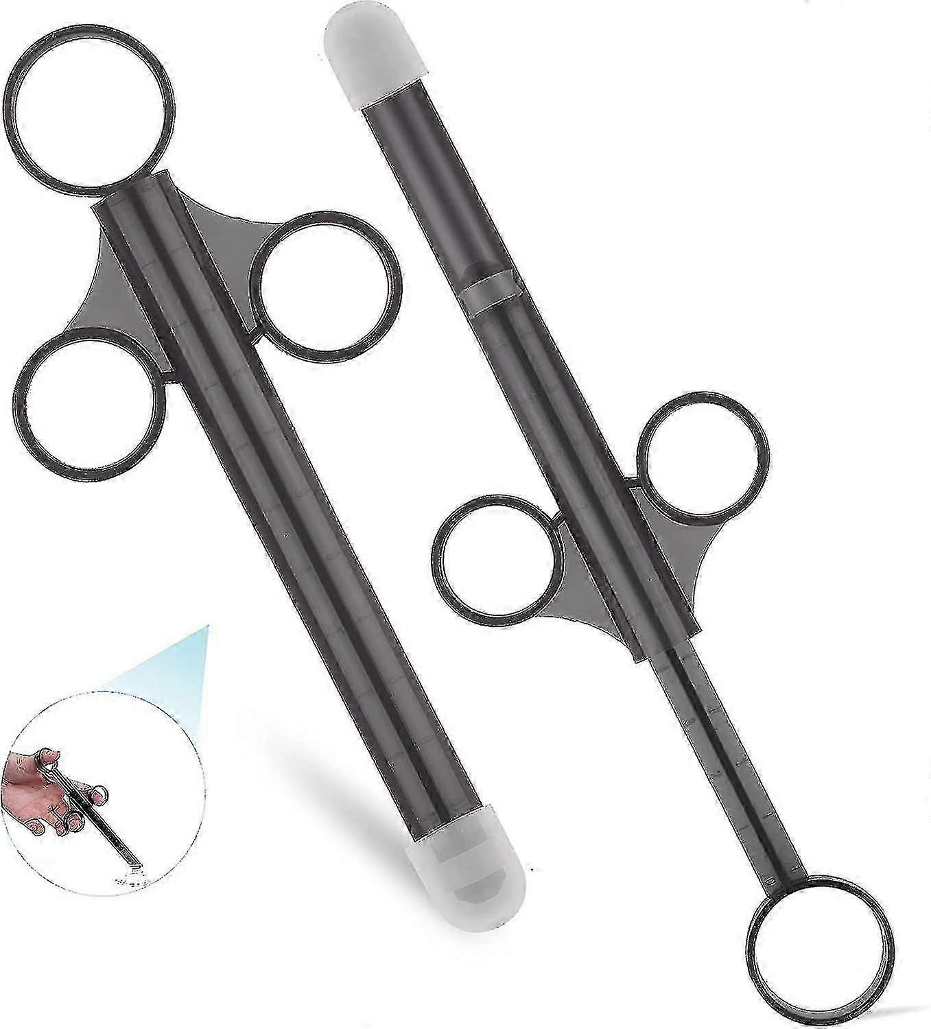 Lube Applicator Syringes, Lubricant Tube Shooter With Smooth Rounded Cap For Men, Women & Couples, Reusable, Easy Use & Clean [10ml Scales][gray & Gra