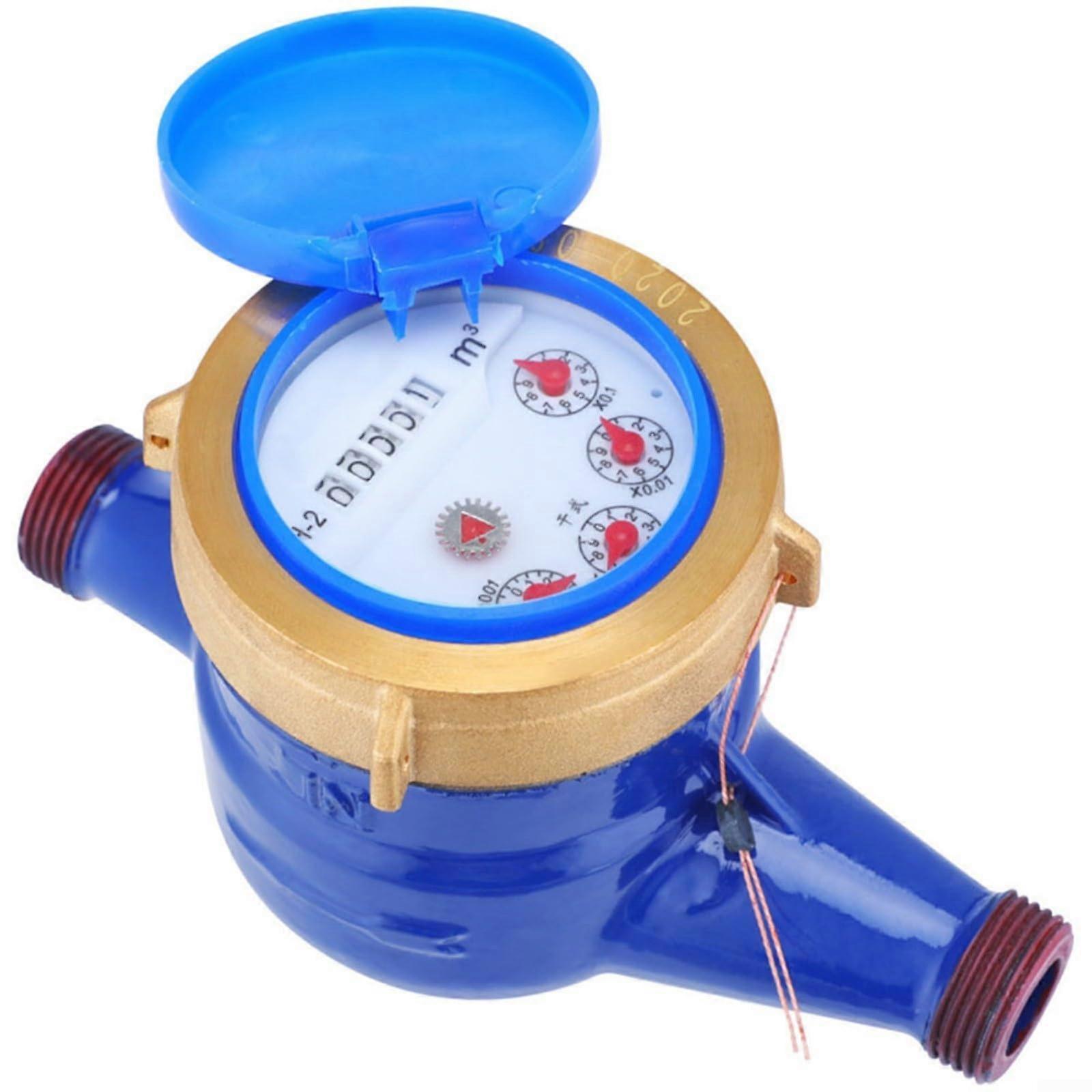 Cold Water Meter, Garden Hose Water Flow Meter, DIN15 Dry Type Digital Water Meter with Copper Connection