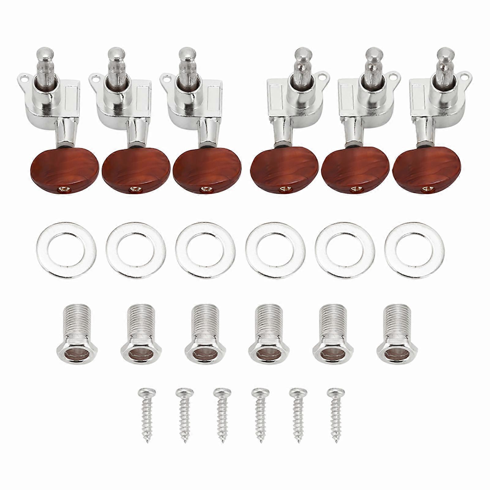 3L3R Tuning Pegs Locking Tuners Machine Heads for Acoustic Electric Guitar(Silver)