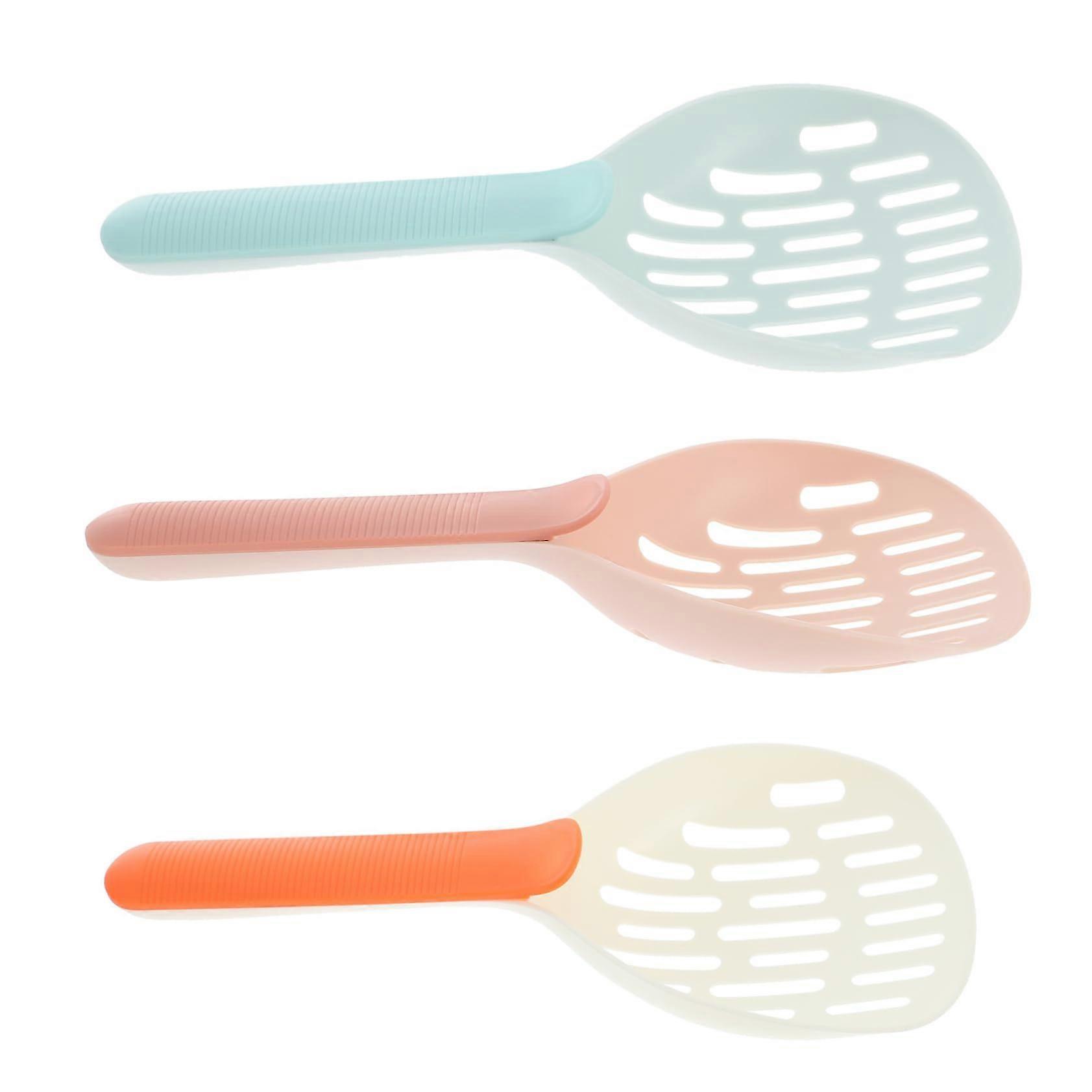 Cat Litter Scoop Pack of 3, Fine Clumping Small ABS Hygiene Scoops for Indoor Cat Breeding and Litter Cleanup