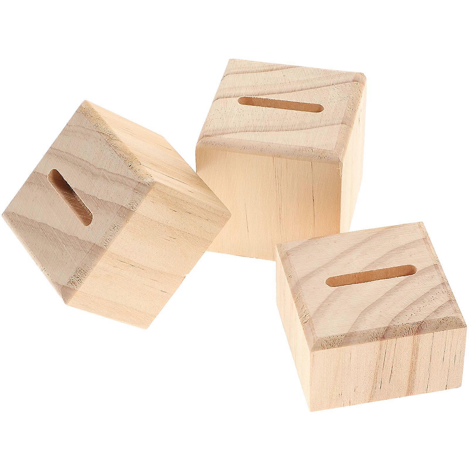 Wooden Ring Holder for Display at Home or Shop Beige Color Durable and Practical 3pcs