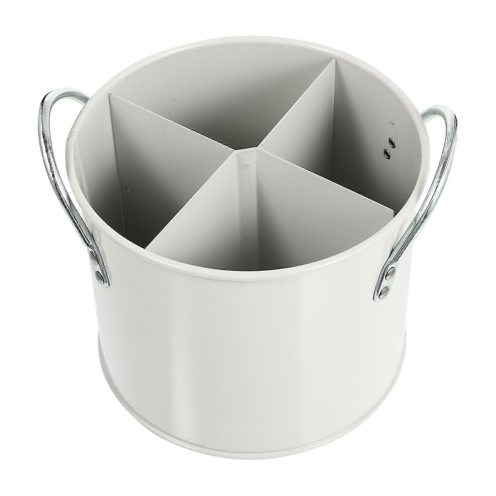 White Cutlery Storage Cylinder – Versatile Kitchen Jar for Forks, Spoons & Chopsticks, Space Saving Design for Modern Kitchens