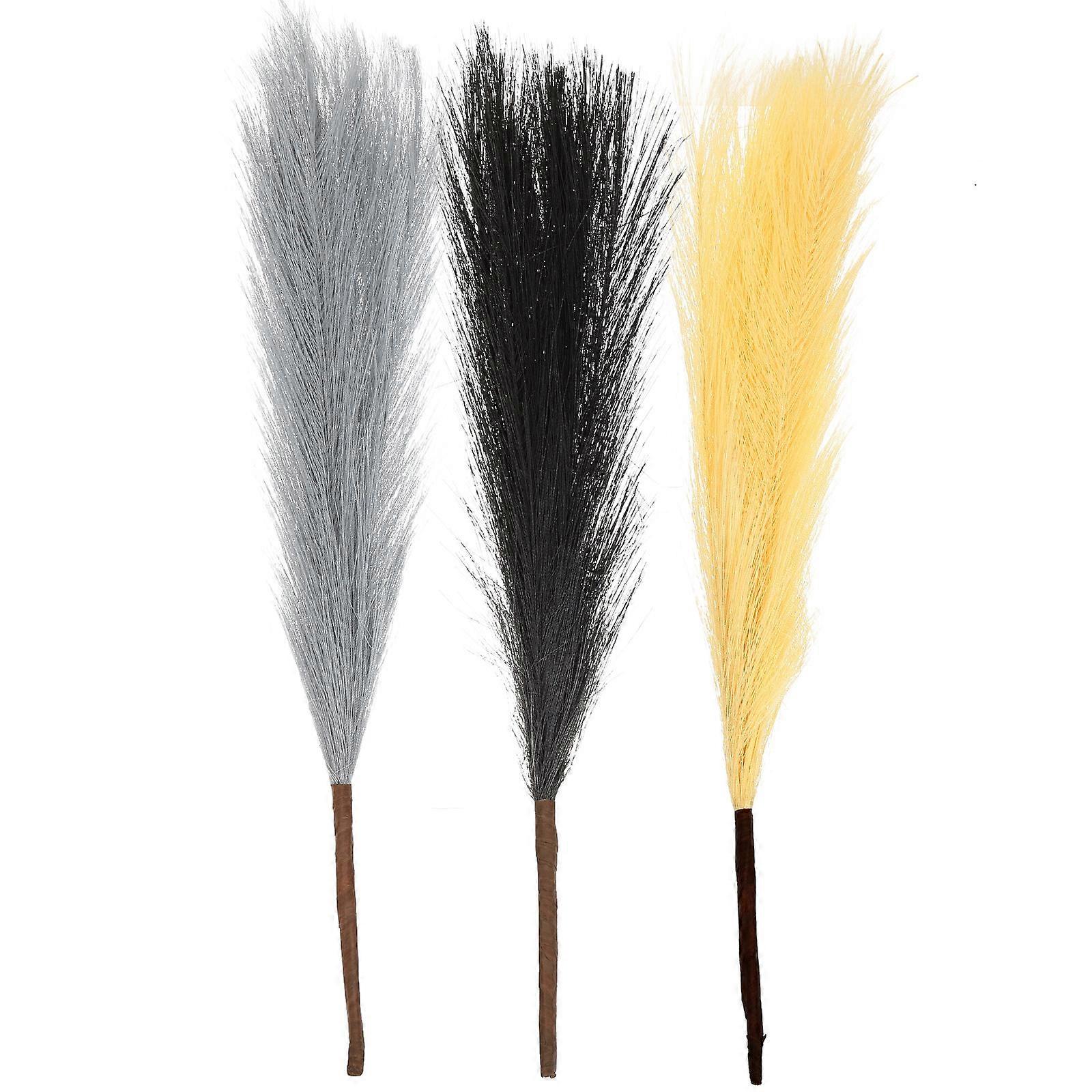 3pcs Faux Pampas Grass Artificial Flowers for Vase Arrangement Wedding Home Decoration