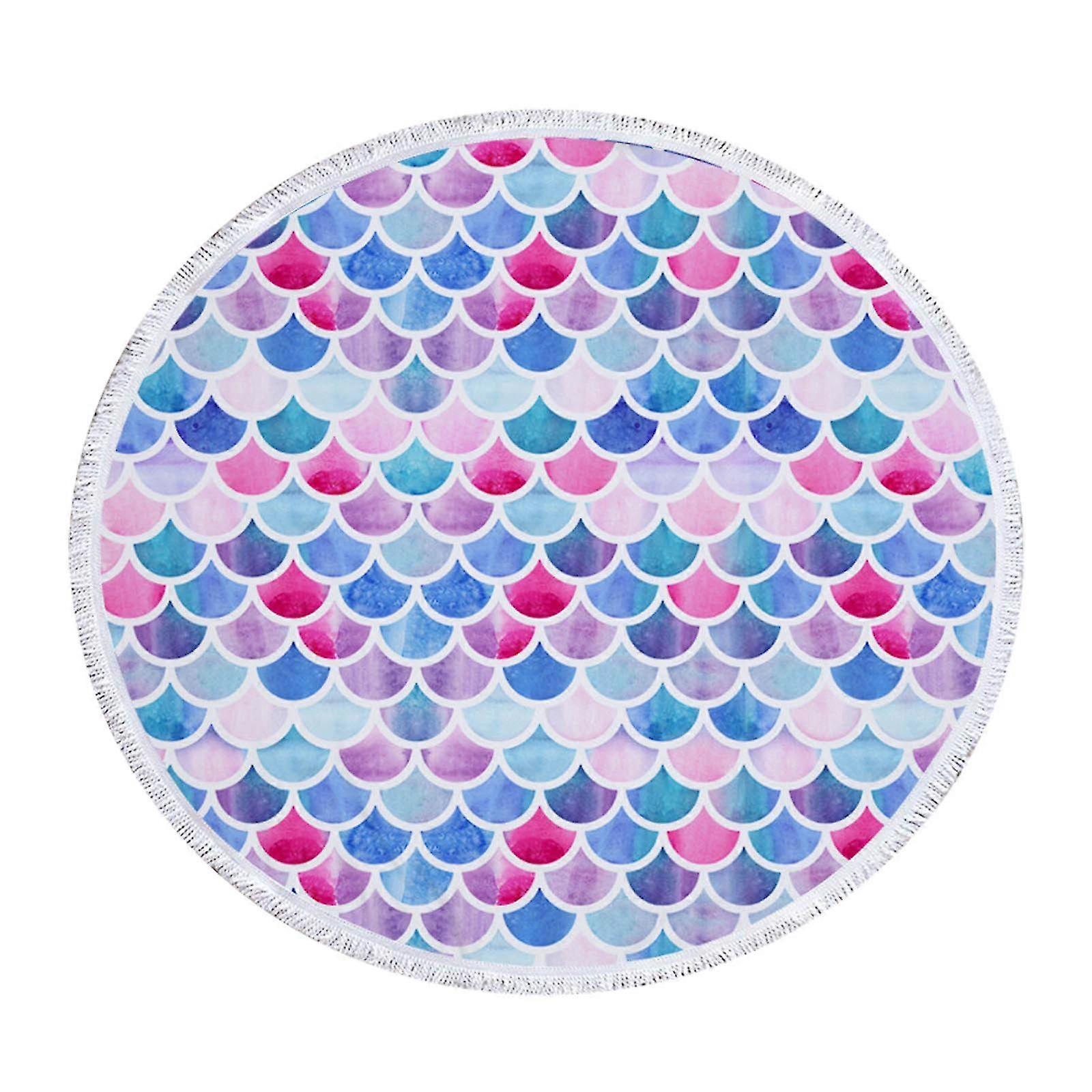 Round Printed Beach Towel Microfiber Shawl Beach Towel Beach Mat Durable