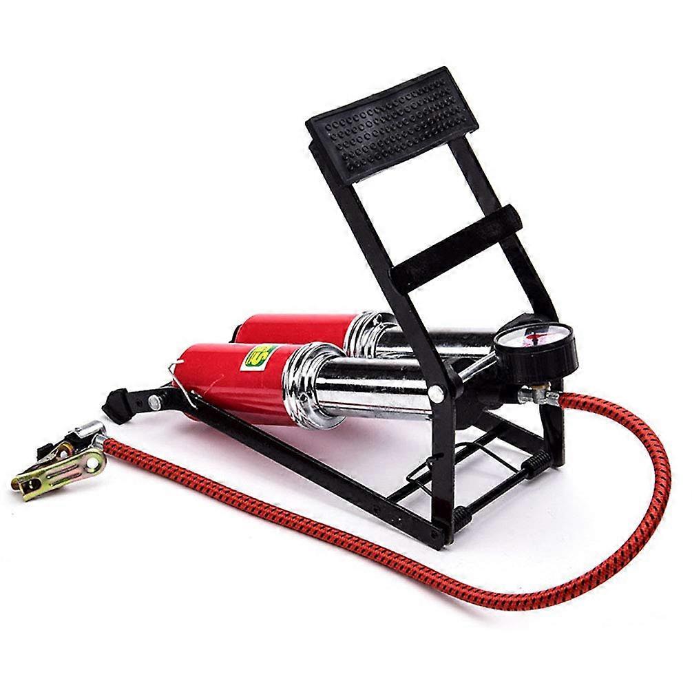 Double Cylinder Foot Pump, Portable Car Tire Inflator Pressure Pump Air Compressor with Pressure Gauge, for Car/Bicycle/Motorcycle/Ball.