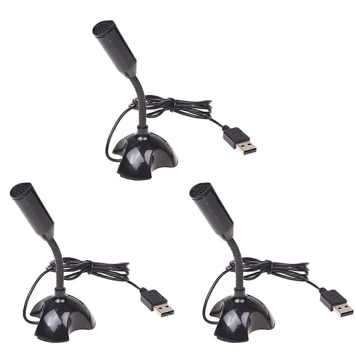 3X USB Microphone Web Flexible Noise Canceling Mic for PC Computer Laptop Stand