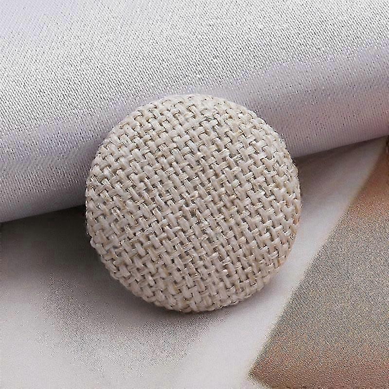 10Pcs Shank Buttons Metal Buttons Clothing Diy Cloth Buttons Fabric Covered Linen Round Decorative