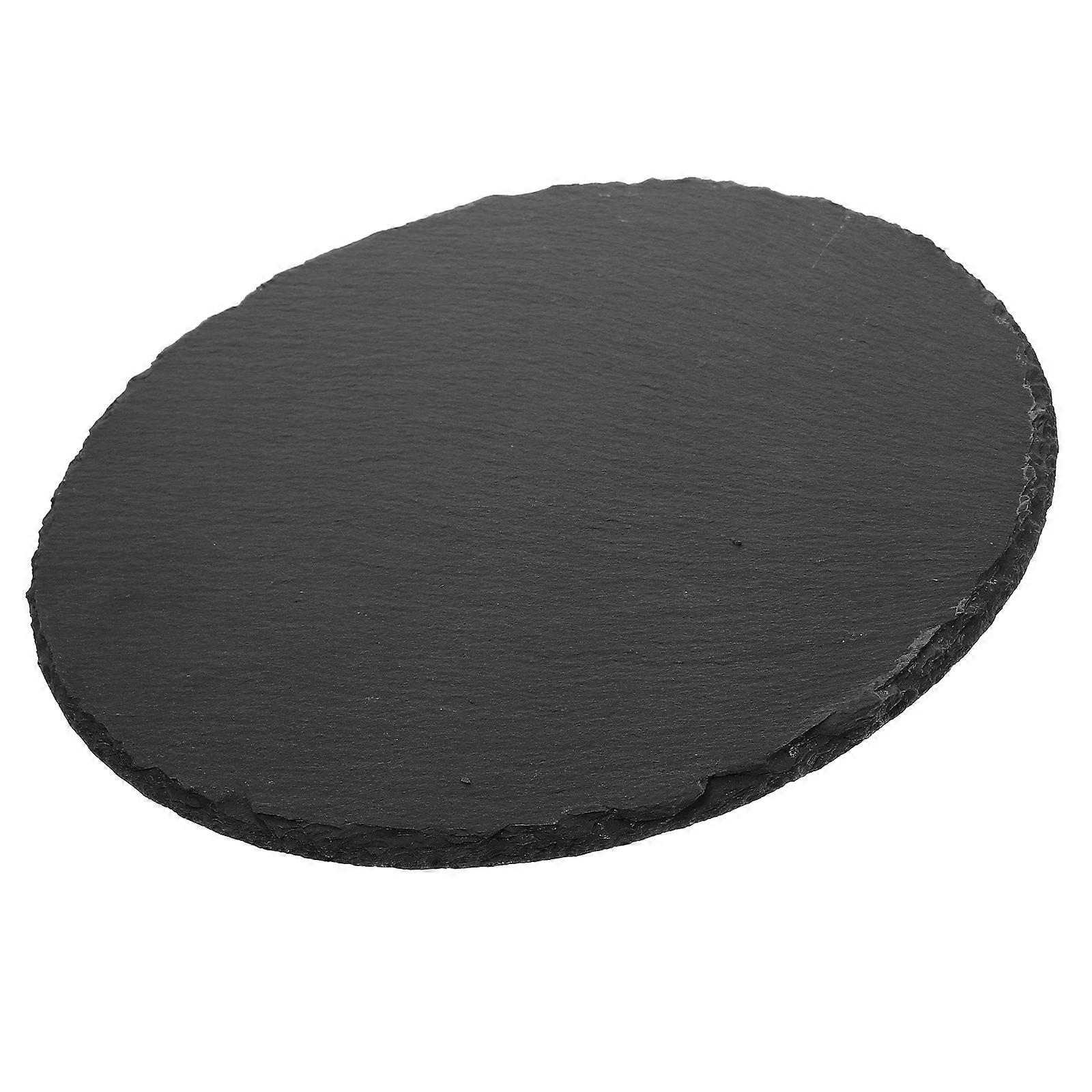 Round Natural Plate For Cake Sushi Barbecue Cheese Pizza Fruit Tray Home Use 9.63X9.63X0.24in 1Set