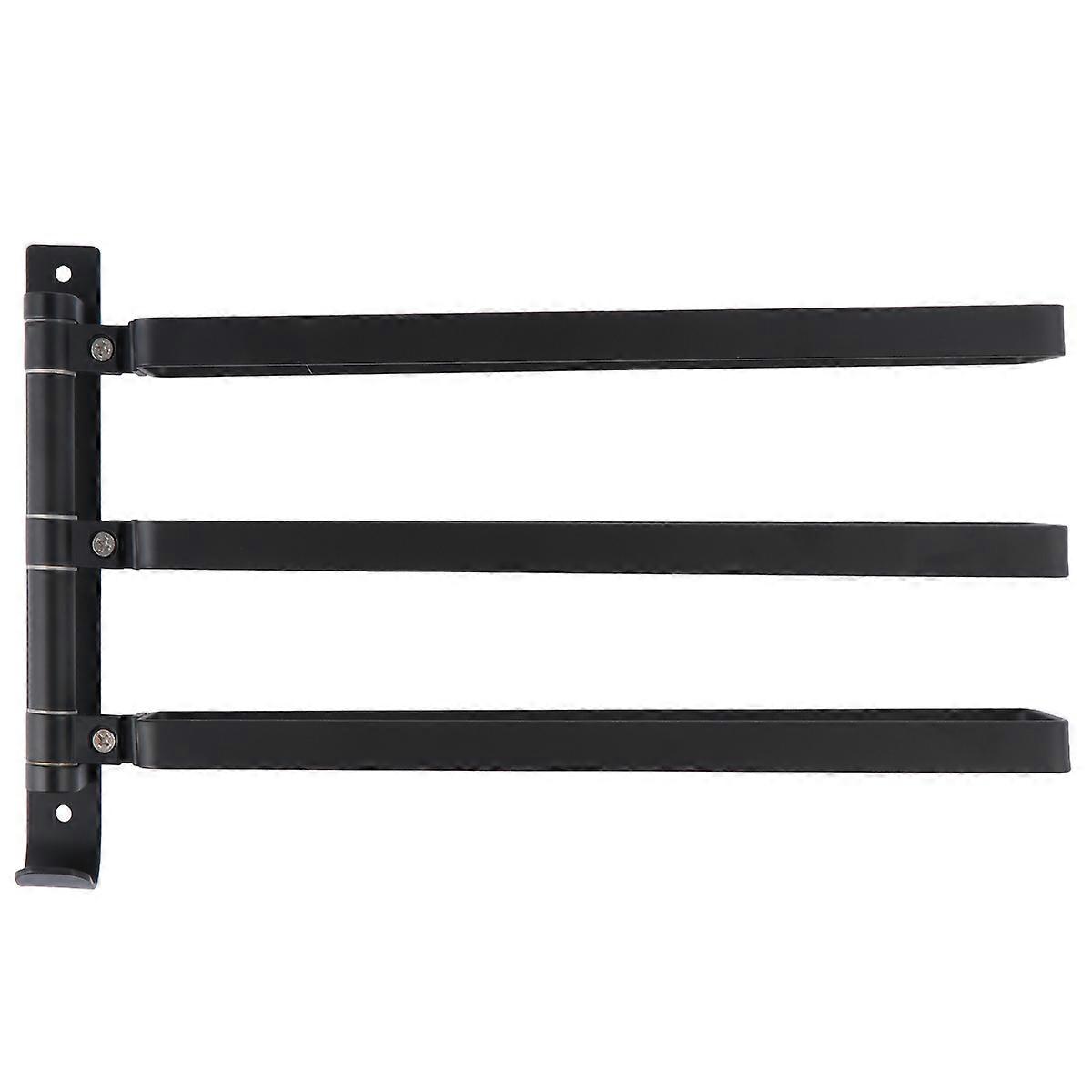 Black Aluminum Towel Hanging Rod for Bathroom Durable Space Saving Storage .87 Inches