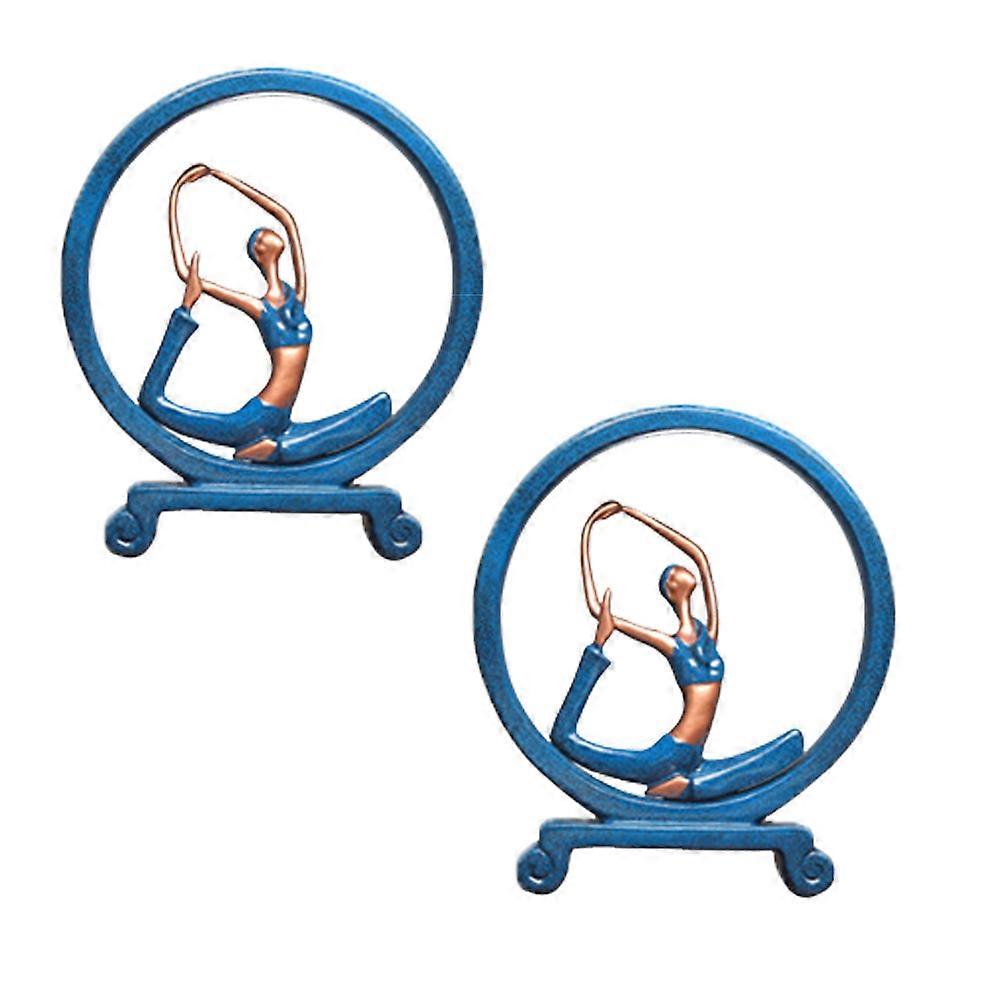 Handmade Character Ornament, Resin Yoga Sculpture for Creative