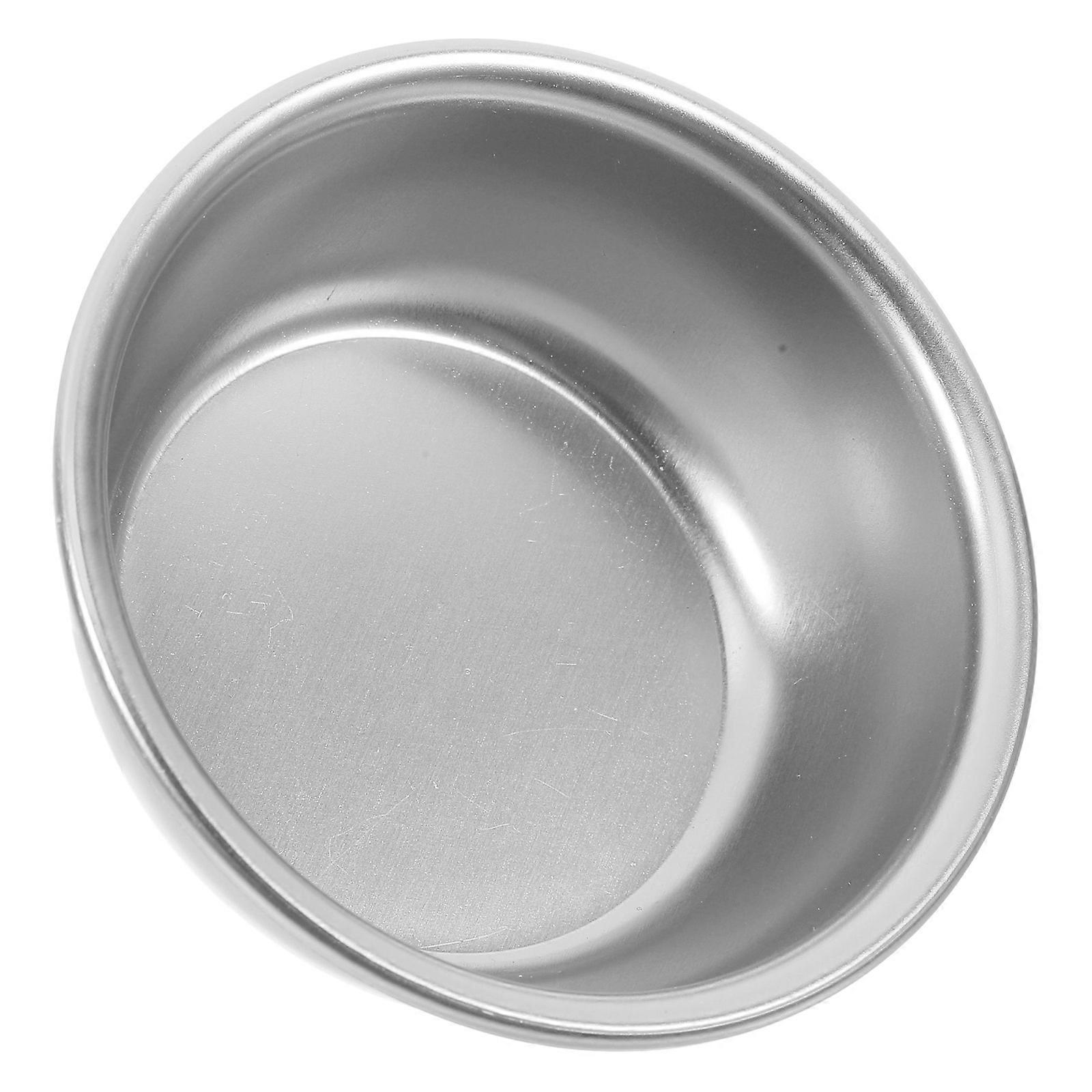 Silver Small Sauce Dish Ramekin Round Dish for Condiment Storage Restaurant Style Aluminum 1 Set