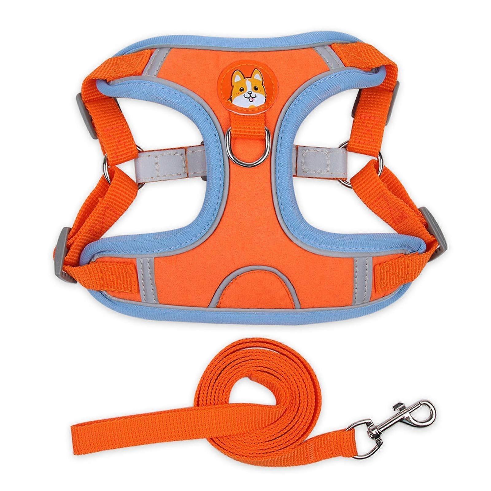 Dog Traction Rope Breathable Chest Strap Vest Style Adjustable Polyester Reflective Harness Leash