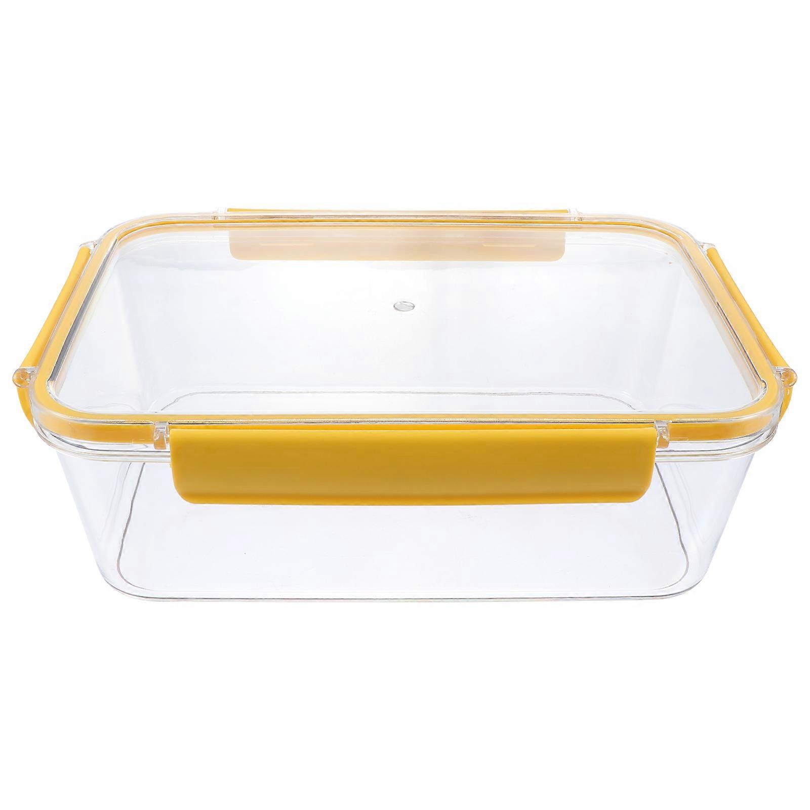 Food Jar Empty Snack Jar Kitchen Organization Household Storage Tank Reusable Rectangle Yellow Prevent Dampness 1Pcs
