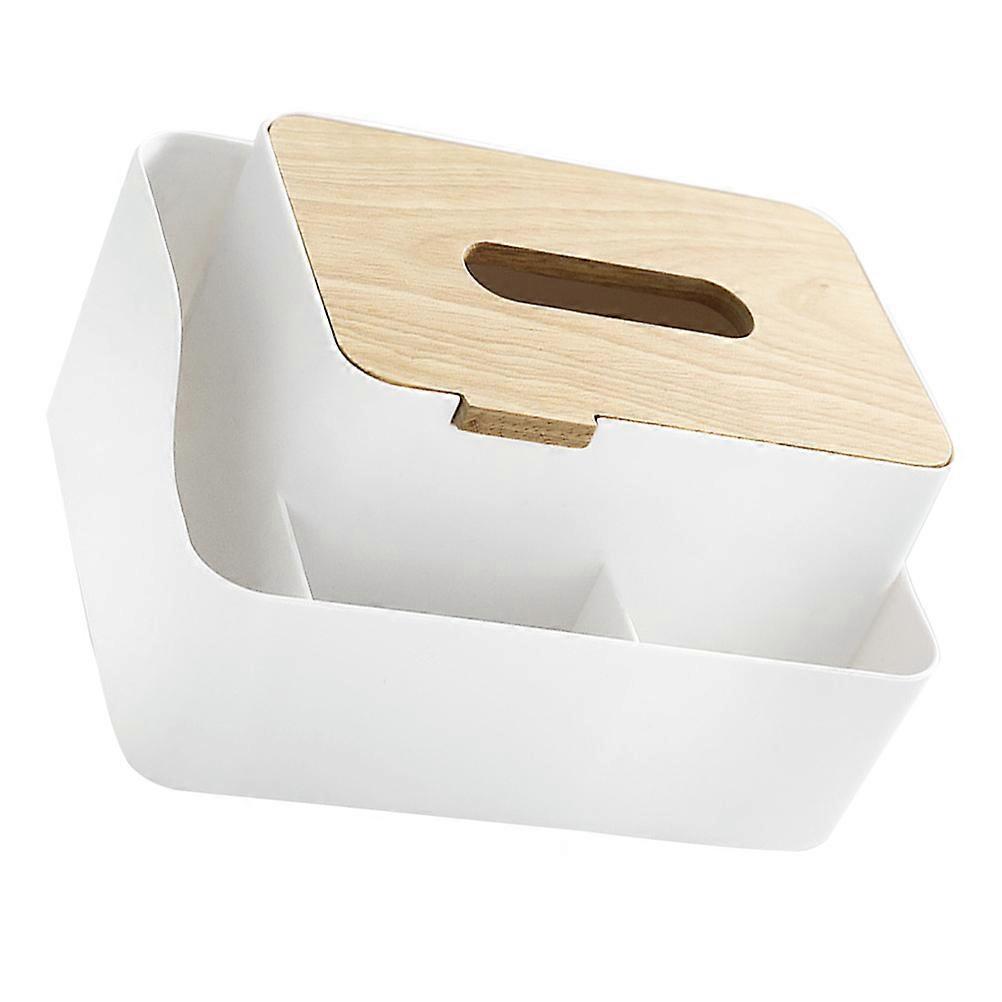 White Plastic Tissue Storage Box with Lid – Modern, Stylish Holder for Home, Office, Kitchen, Bathroom & Automotive Use – Practical and Decorative