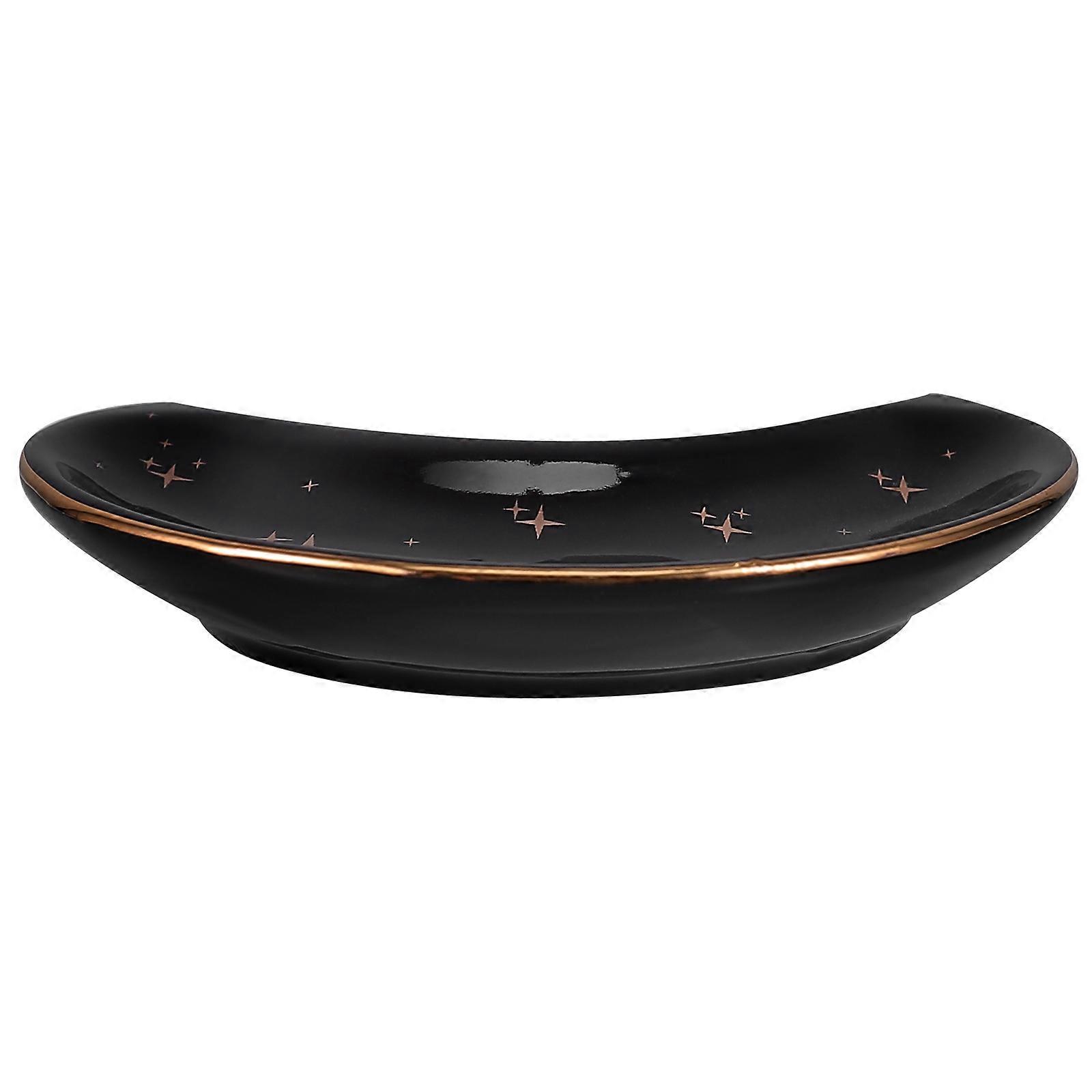 Moon Shape Ceramic Jewelry Tray for Organizing Rings, Earrings & Cosmetics – Elegant Decorative Plate for Tidy Spaces