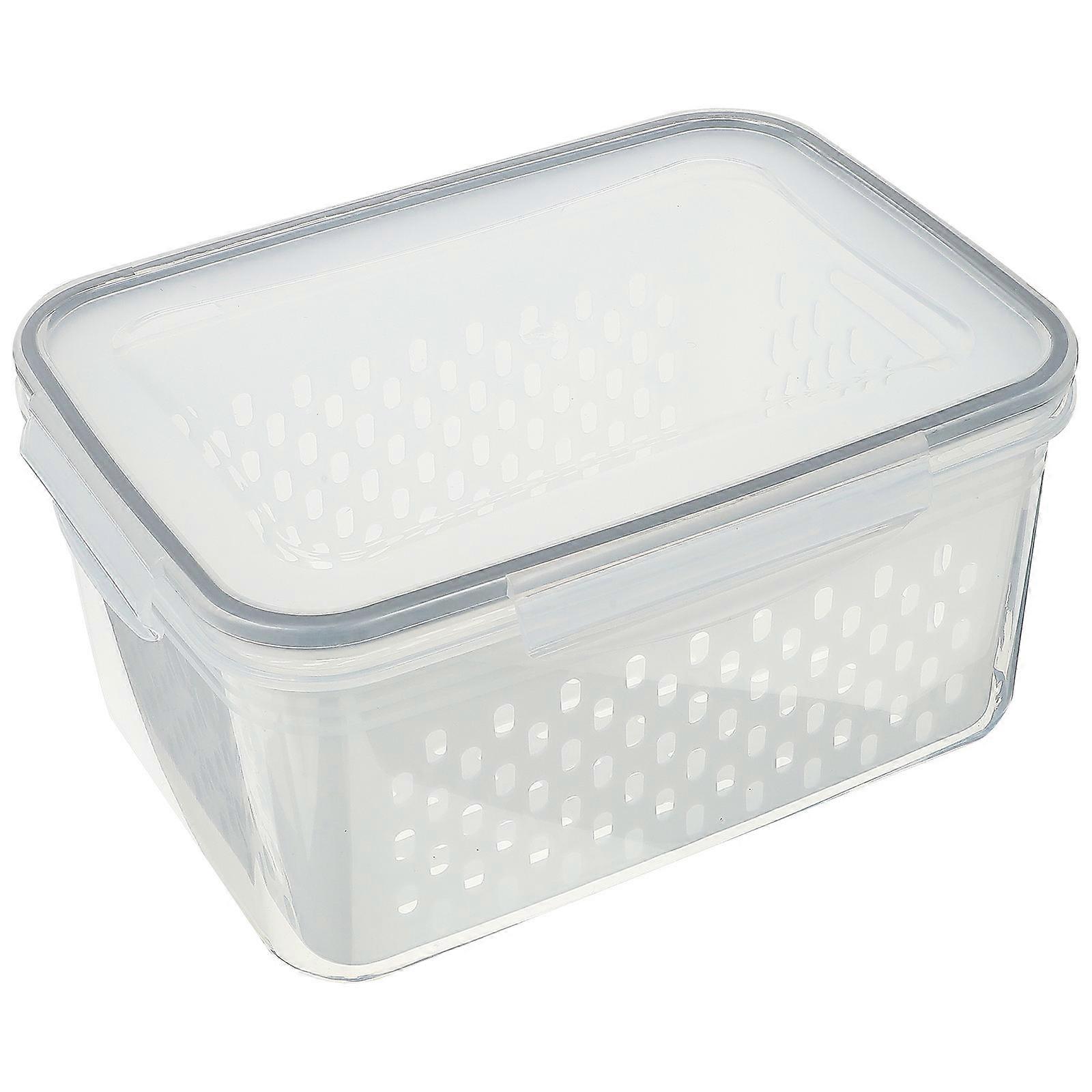 Space-saving Food Storage Drain Basket Set Designed For Household Users In 9.3X2.8X4.5in Clear Style With 1 Set Functionality