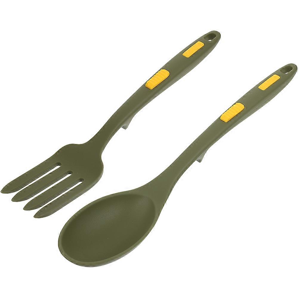 Here's a polished and professional product description based on your input:

 

**1 Set Silicone Pasta Fork and Spoon Set – Heat Resistant Kitchen