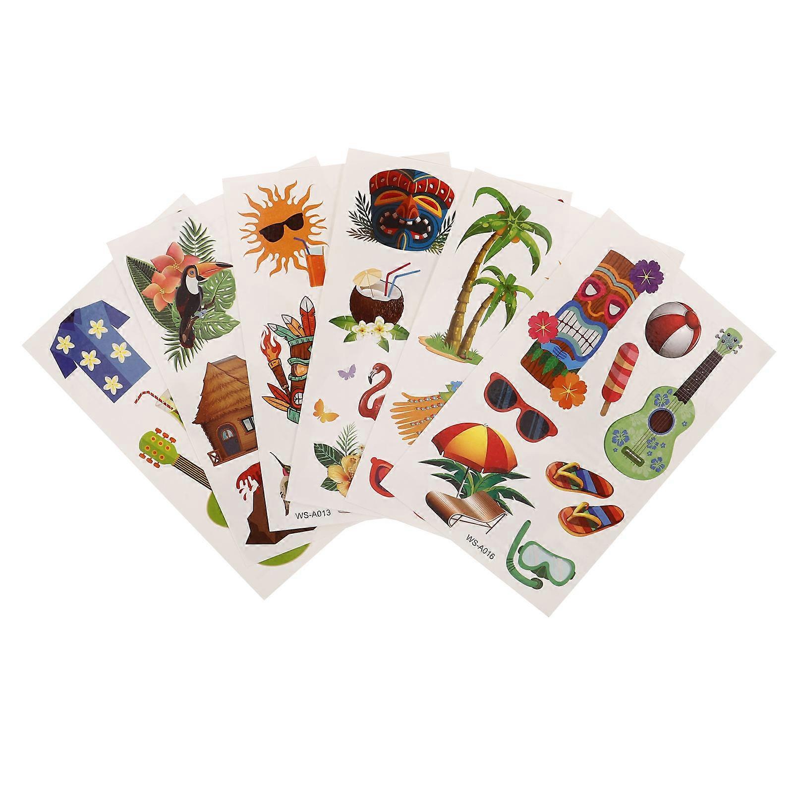 Festival Face Stickers For Beach Party Assorted Color 6 Sheets