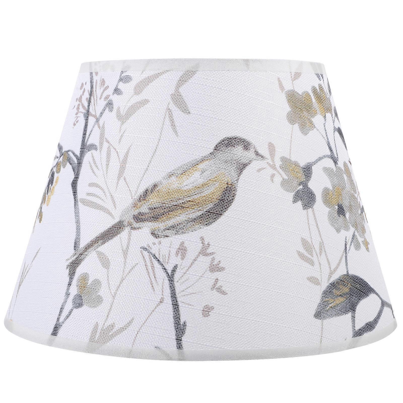 Here's a refined and professional product description based on your input:

 

**Bird Printed Fabric Lamp Shade – Decorative Linen Table Light Cover