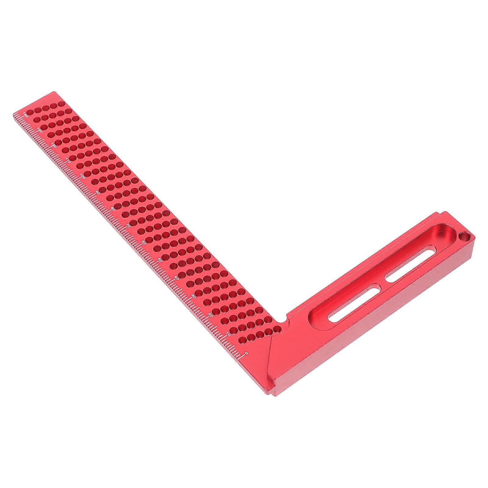 High Precision Woodworking Square Ruler Ideal For Construction And Woodworking Projects Red Aluminum Alloy 1Pack