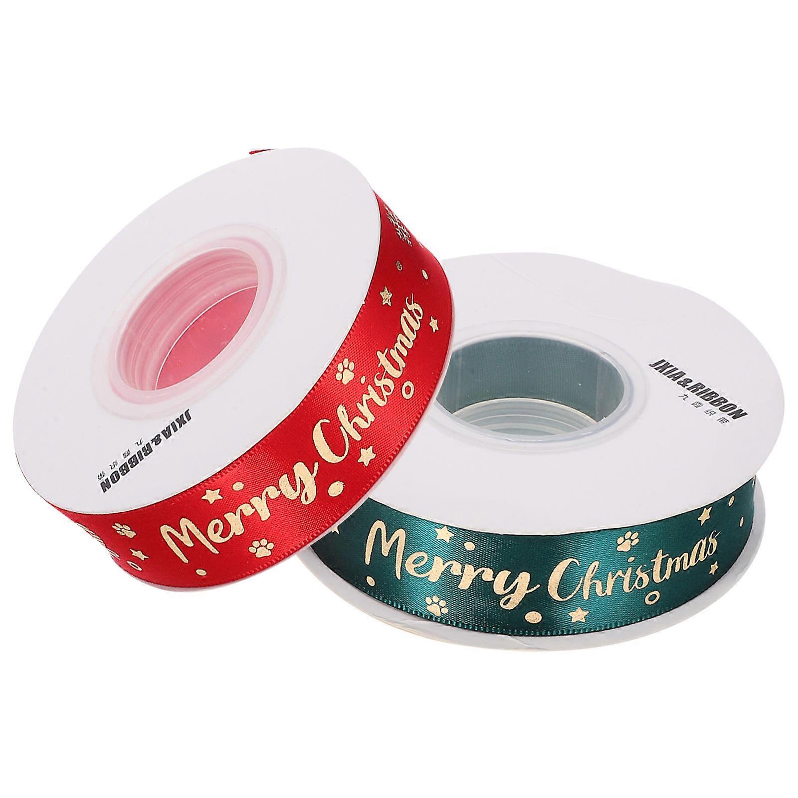 2 Rolls Of Decorative Ribbon With Snowflake Pattern Perfect For Christmas Tree Decoration And Holiday Gift Wrapping