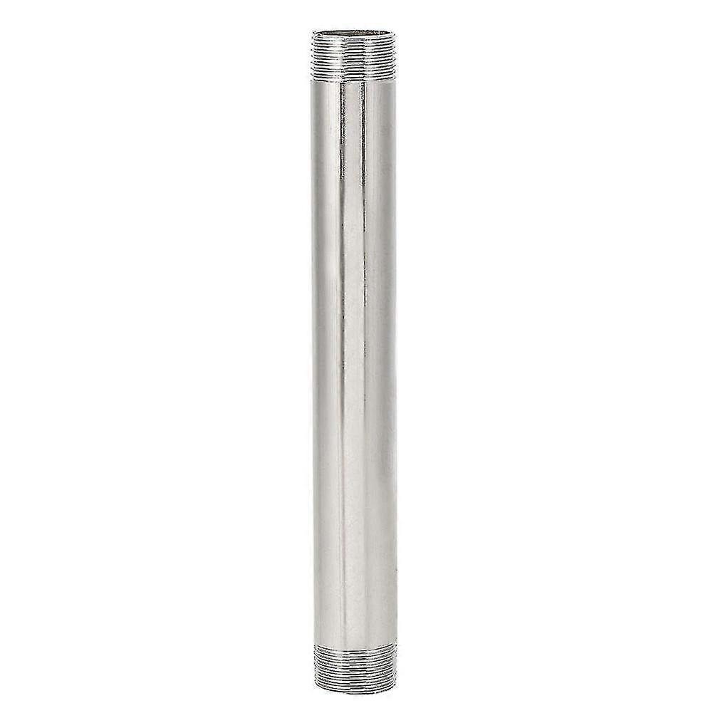 Stainless Steel Male Threaded Pipe Nipple Connector Adapter - 20cm Durable Pipe Fitting for Plumbing Applications