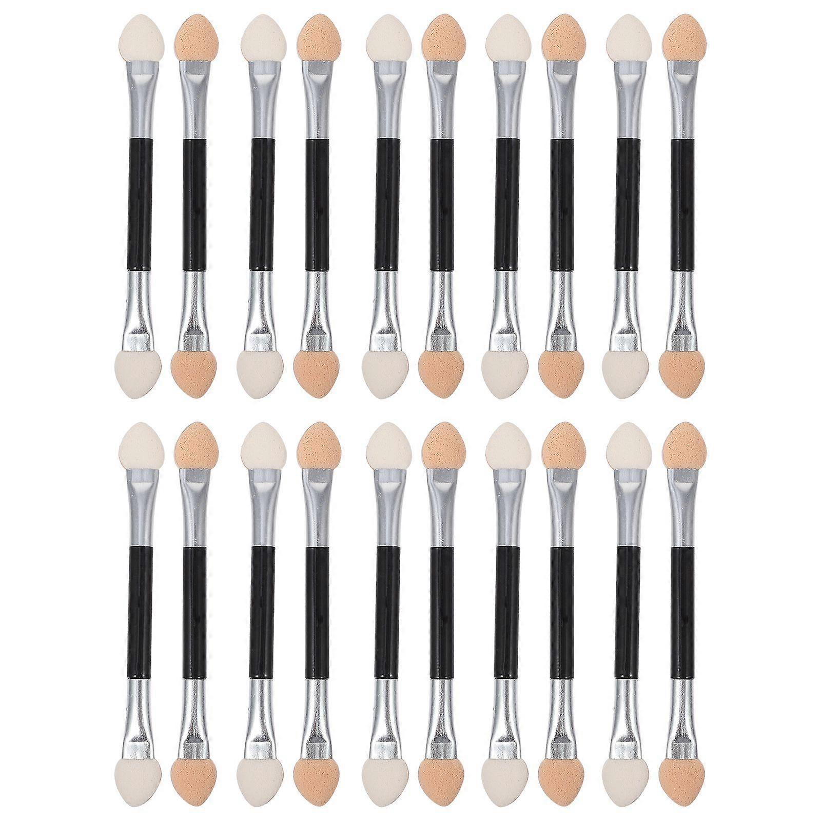 Lot de 20 pinceaux à paupières double face, applicateurs de fards à paupières, outils cosmétiques